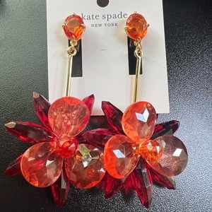 NWT Kate Spade Blooming Brilliant Earrings lightweight long dandle Drop flower